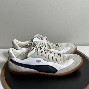 Puma Super Liga Sneakers Men US 12 Leather Suede‎ White Black Gum Sole